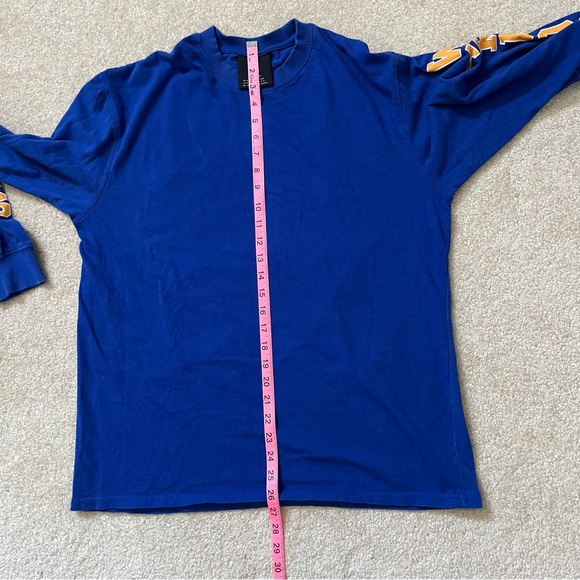 Golden State Warriors Shirt Mens Medium Blue Gold NBA Basketball Long Sleeve - Picture 11 of 14